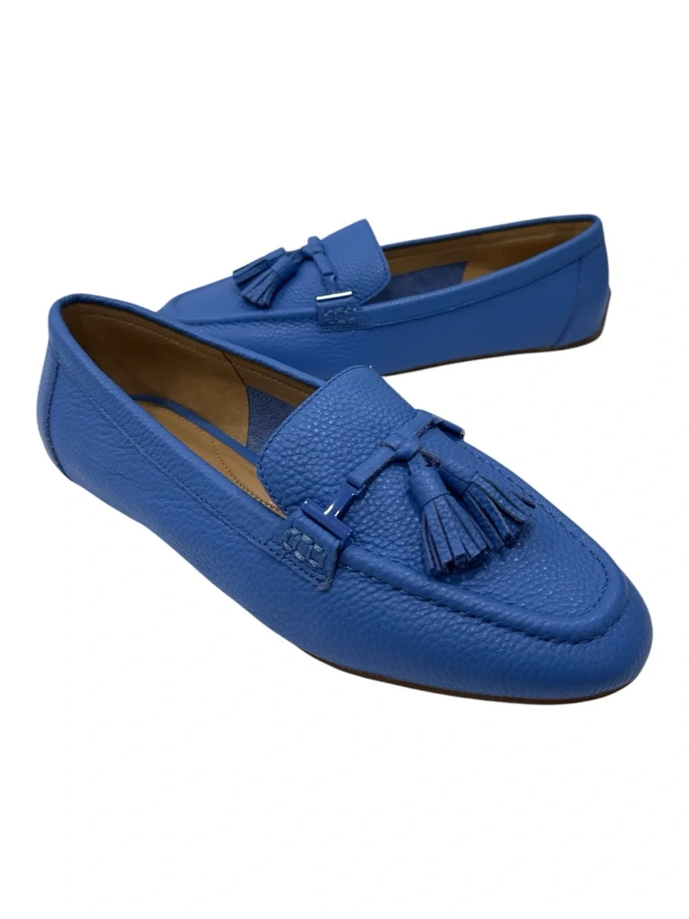 JESSIE TASSEL PEBBLE LEATHER DRIVING MOCCASINS size 7 M Talbots